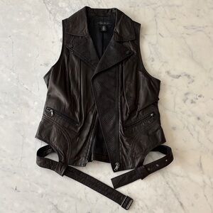 Kenneth Cole Collection Leather Vest Size 4
